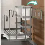 Multifunctional Kitchen Storage Rack with Knife Holder, Chopstick Tube & Chopping Board Stand